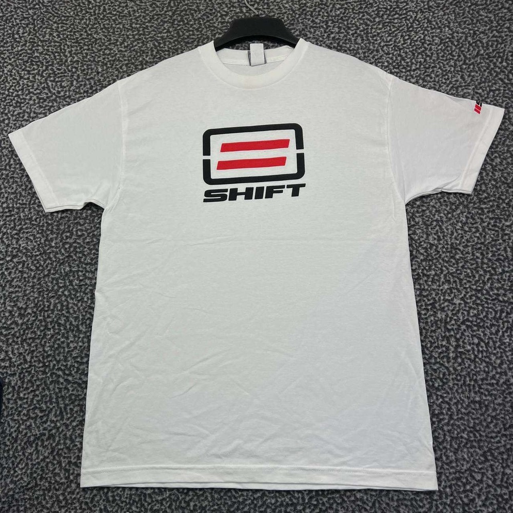 Vintage Shift Motocross Motorcycle Racing Shirt Men Large Short Sleeve Cotton L